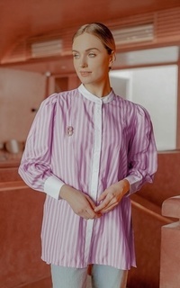 Shirt Double Striped Shirt - Magenta