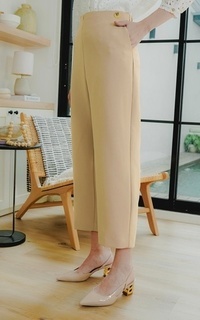 Pants High Waist Pants - Beige