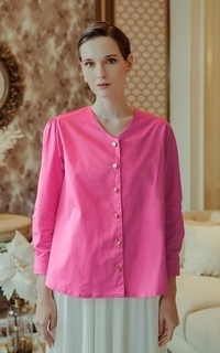 Kemeja Jane Belted Shirt - Fuschia Fuschia-706402