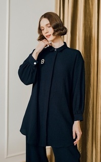 Kemeja Kumi Oversized Shirt - Navy