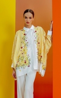 Kemeja La Bella Estate Batwing Shirt - Yellow