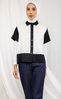 Shirt Chill Cropped Shirt Black&Broken White