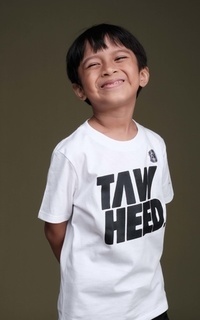 Pakaian Anak Tawheed - Kaos Dakwah Anak Muslim Islami - Baju Distro Anak 3-10 Tahun Laki-laki dan Perempuan | ANTI BAKTERI (Putih)