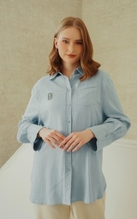 Shirt Linen Pocket Shirt - Powder Blue