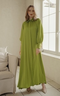 Long Dress Mandy Raglan Shirt Dress - Lime Green