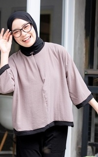 Blus Mybamus Suzu List Tops - Atasan Kekinian - Atasan Wanita Lengan Panjang