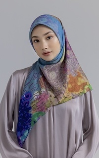 Hijab Motif Diploria Scarf Dusky Blue