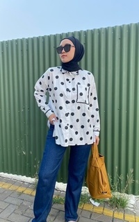 Shirt Abame Sasa Shirt Polka White 