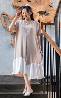 Tunic Yoenik Apparel Sujin Home Dress Beige M18431 R39S4