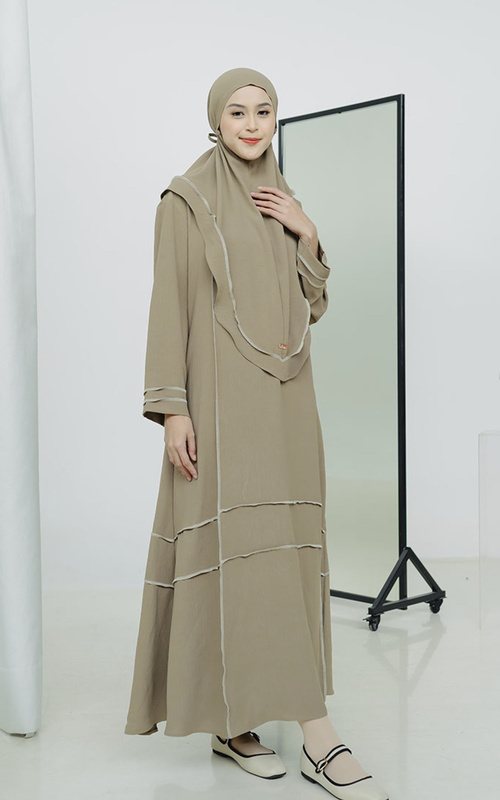 Gamis - Khansa Abaya Set - Hazelnut