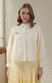 Shirt Rosye Crop Striped Shirt - Yellow