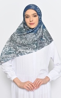 Printed Scarf Hijab Segi Empat Monarch Butterfly Navy
