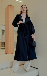 Blazer Tifany Long Outer with Belt - Navy
