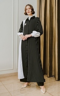 Long Dress Tyra Combi Dress - Black