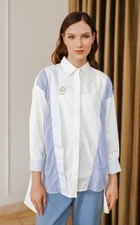 Shirt Vina Mix Striped Shirt - White