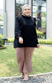 Blus Siselyo x Helsyanandaaa - Helsya Tops Jumbo Blouse Black M18172 R71S3