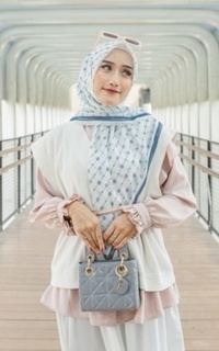 Hijab Motif Monosha Series in White Denim