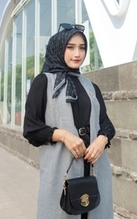 Hijab Motif Monosha Series in Black Silver