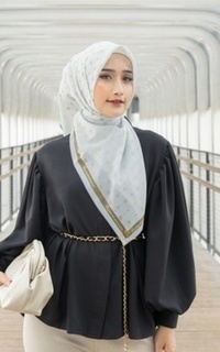 Hijab Motif Monosha Series in  White Gold