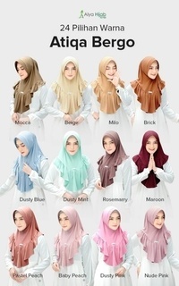 Hijab Polos Atiqa Bergo - Size S