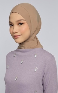 Scarf Cap Kami Inner Elastic Plain Mocca