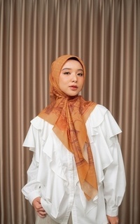 Hijab Motif Scarf Carousel Mustard