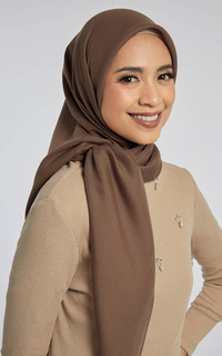 Hijab Polos Kami Light Voile Scarf Plain Brown