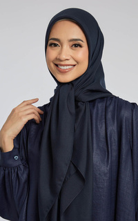 Hijab Polos Kami Light Voile Scarf Plain Navy