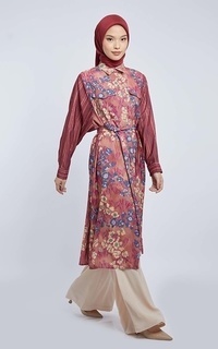 Tunik Kami Sani Safari Loose Tunic Maroon