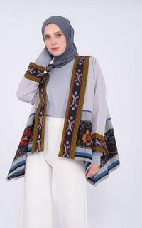 Cardigan Miray Grey Gold Tenun Outer