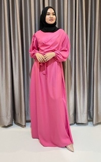 Gamis Aisa Dress Pink Fuschia