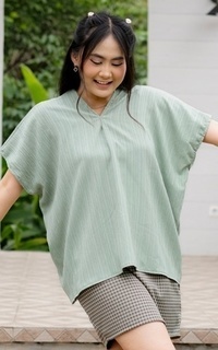 Blouse Yoenik Apparel Hyena Blouse Crinkle Matcha M17521 R43S2