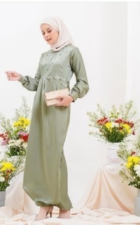 Long Dress Ravanka's Elladine Sequin Dress Sage| Gamis Raya Pesta Kondangan