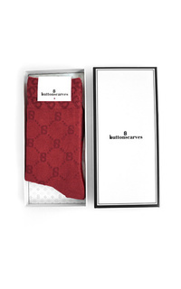 Kaos Kaki Monogram Socks Maroon - Medium