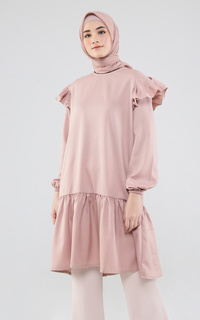 Blus  Hazelnut Indonesia - Neema Tunic Top - Atasan/ Blouse / Top Wanita - Mauve - Defect