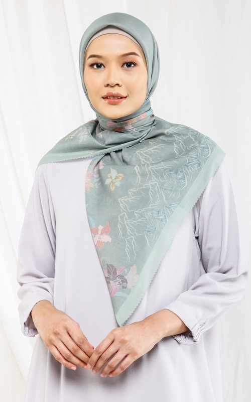 Hijab Motif - PO Rihlah Scarf Sage Green - Sage green
