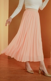 Rok Pleated Skirt - Coral