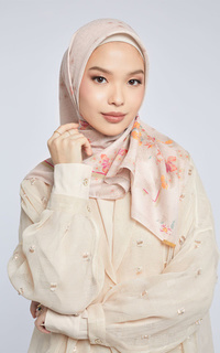 Hijab Motif Kami Laguna Signature Scarf Light Coconut