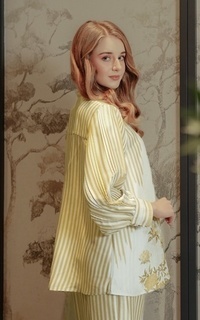 Shirt Chinoiserie Pleated Shirt - French Vanilla French Vanilla-717107