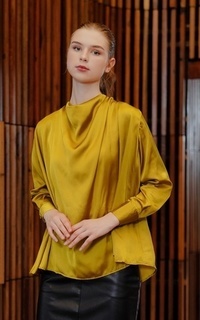 Blouse Zena Drappery Blouse - Mustard