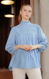 Blouse Tiana Pintucked Blouse - Blue