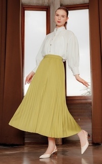 Serena Pleats Skirt - Yellow