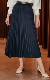 Rok Serena Pleats Skirt - Navy