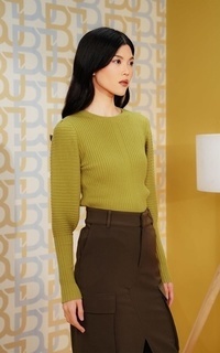 Blus Sweatshirt With Juliette Sleeve - Celery