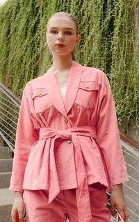 Blazer Diera Outer with Pocket - Peach