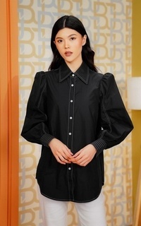 Kemeja Kalula Puff Shirt - Black