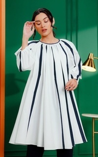 Tunik Kaira Stripe Tunic - White