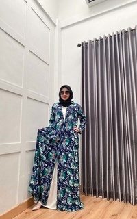 Long Dress Sada Outer Leaf Navy