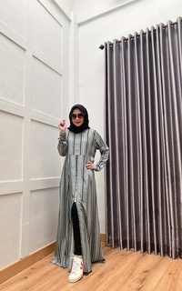 Long Dress Sada Outer Blue Stripe