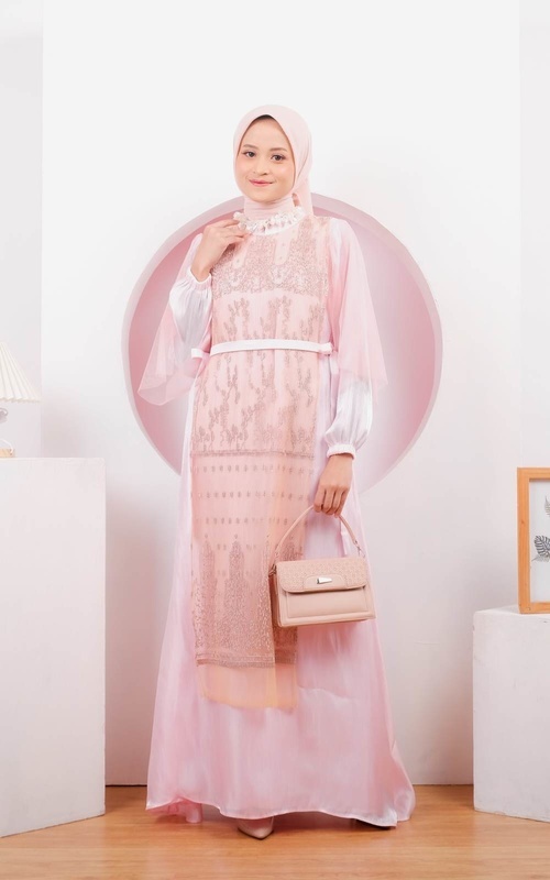 Gamis - Arumi shmmer dress - ROSEGOLD